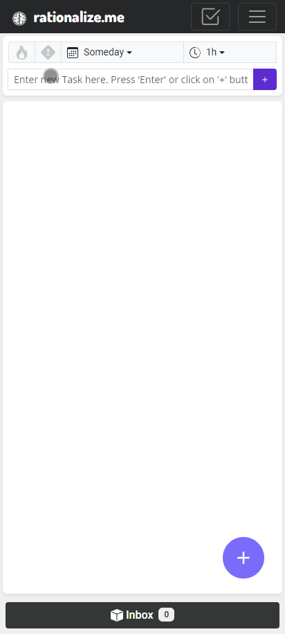 Add new task into Inbox and moving it into required project on a mobile phone